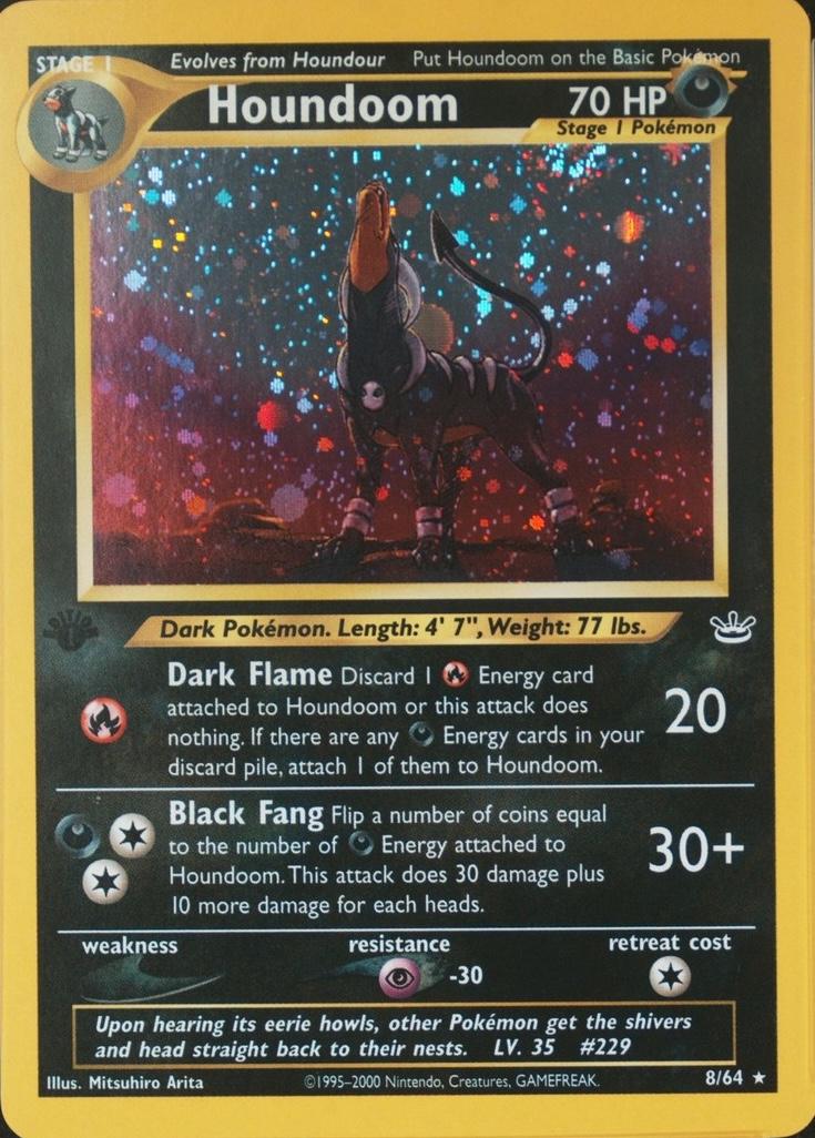 Neo Revelation Houndoom [1st-Edition-Double-Holo-Error] Pokémon card